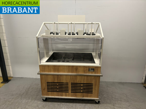 Verrijdbare Koelvitrine Koelbuffet buffet Gekoeld 230V Horeca