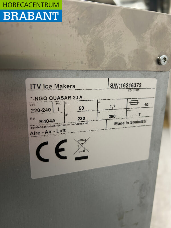 RVS ITV Quasar ijsblokjesmachine ijsklontjesmachine 24 kg p/d 230V Horeca - Afbeelding 5
