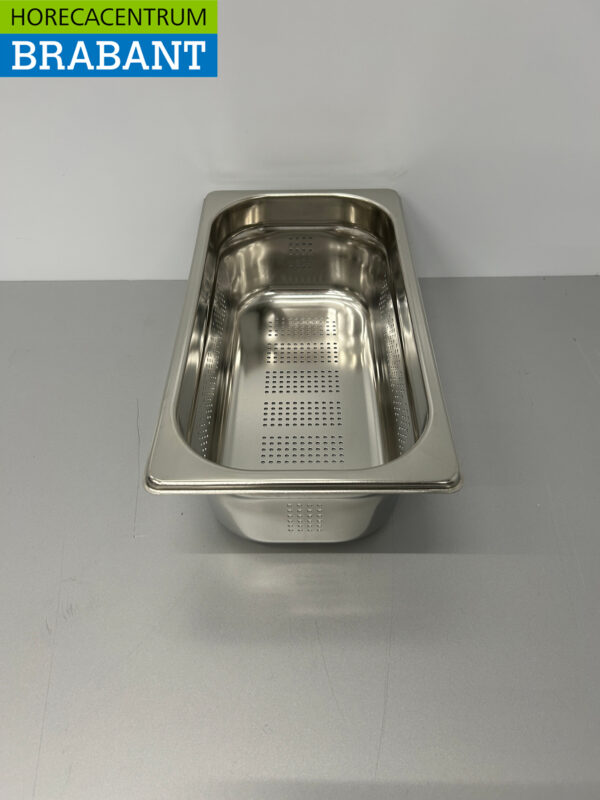 RVS Geperforeerde Gastronorm Bak GN Bak 1/3 GN Diepte 100 mm Horeca