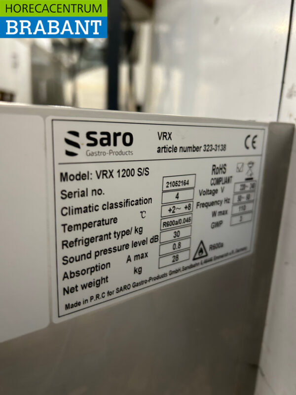 RVS Saro Opzetvitrine Opzet koelvitrine saladière 3 x 1/3 en 1 x 1/2 GN 120 cm Horeca - Afbeelding 4
