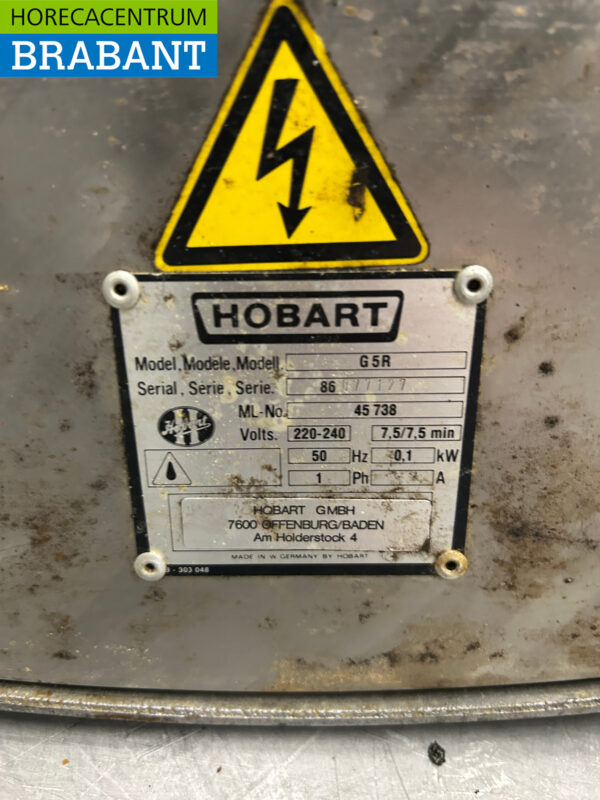 RVS - Aluminium Hobart G5R Slagroom Mixer Slagroomblazer 230V Horeca Bakkerij - Afbeelding 6