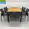 Best Freizeitmöbel Terras set eettafel met 6 stoelen Antraciet Teakhout Horeca