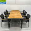 Best Freizeitmöbel Terras set eettafel met 6 stoelen Antraciet Teakhout Horeca - Afbeelding 2