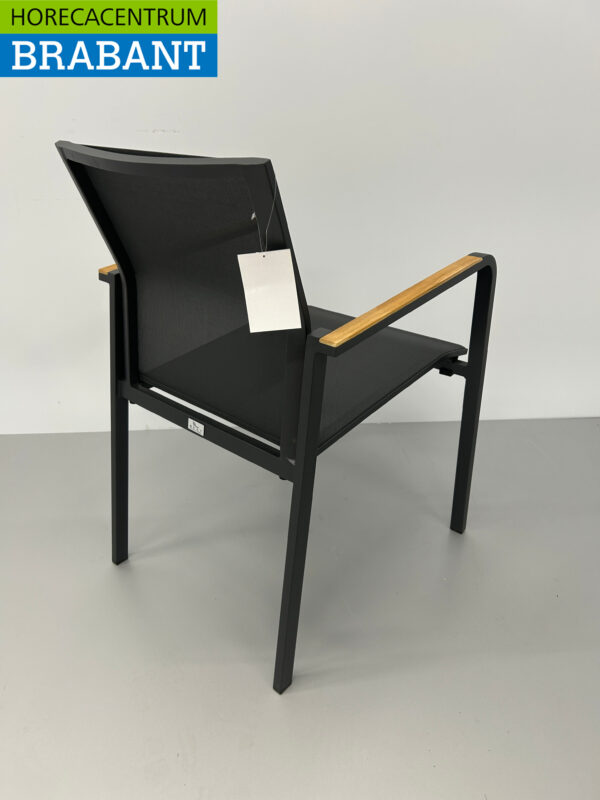 Best Freizeitmöbel Terras set eettafel met 6 stoelen Antraciet Teakhout Horeca - Afbeelding 11