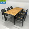 Best Freizeitmöbel Terras set eettafel met 6 stoelen Antraciet Teakhout Horeca - Afbeelding 3