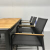 Best Freizeitmöbel Terras set eettafel met 6 stoelen Antraciet Teakhout Horeca - Afbeelding 6