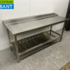 RVS Afvoertafel tbv doorschuifvaatwasser 196 cm Horeca - Afbeelding 2
