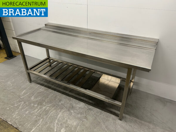 RVS Afvoertafel tbv doorschuifvaatwasser 196 cm Horeca - Afbeelding 3