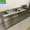 RVS Kiremko Fado Baklijn Elektrische spiegelbakplaat / bakplaat, Dubbele friteuse, Bain Marie en 2 pits fornuis 275 cm 230V + Aardgas Horeca - Afbeelding 2