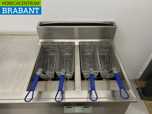 RVS Kiremko Fado Baklijn Elektrische spiegelbakplaat / bakplaat, Dubbele friteuse, Bain Marie en 2 pits fornuis 275 cm 230V + Aardgas Horeca - Afbeelding 6