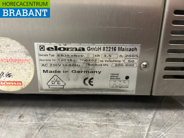 RVS Heteluchtoven Oven Steamer Eloma EB30 met afzuigkap 230V Horeca - Afbeelding 5