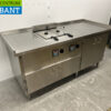 RVS Dubbele Friteuse Frituur 2 x 12 liter 400V 185 cm Horeca - Afbeelding 2