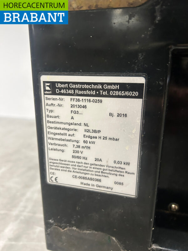 Ubert FF38 Verticale Kippengrill Grill 8 spiezen GAS/230V Horeca - Afbeelding 7