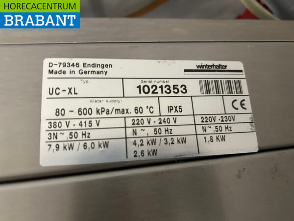 RVS Winterhalter UC-XL Vaatwasser 400V Horeca - Afbeelding 6