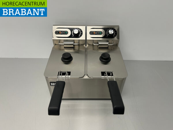 HCB RVS Dubbele Friteuse Frituur 2 x 4 liter 230V Horeca
