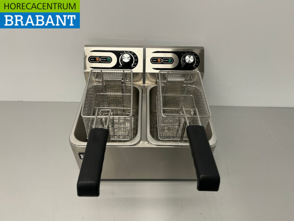 HCB RVS Dubbele Friteuse Frituur 2 x 4 liter 230V Horeca - Afbeelding 4