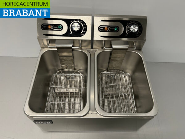 HCB RVS Dubbele Friteuse Frituur 2 x 4 liter 230V Horeca - Afbeelding 5