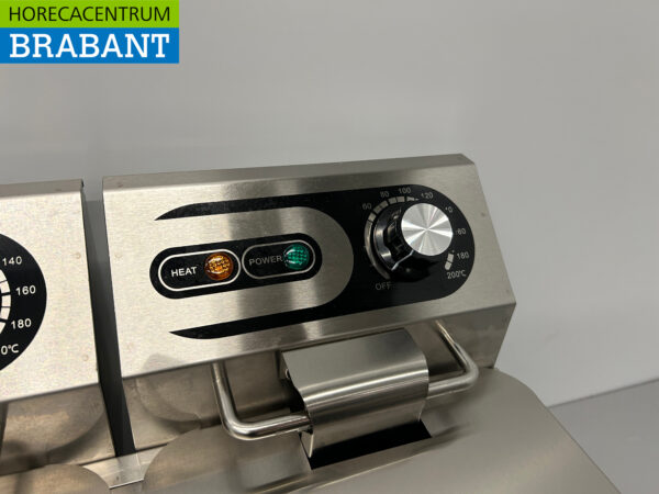 HCB RVS Dubbele Friteuse Frituur 2 x 4 liter 230V Horeca - Afbeelding 6