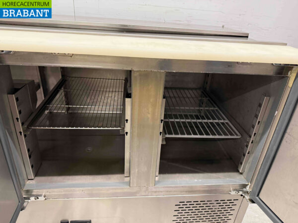 RVS Koelwerkbank Saladette 3 deuren 136 cm 230V Horeca - Afbeelding 4