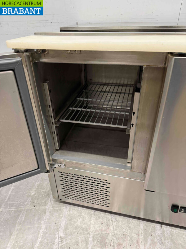 RVS Koelwerkbank Saladette 3 deuren 136 cm 230V Horeca - Afbeelding 5