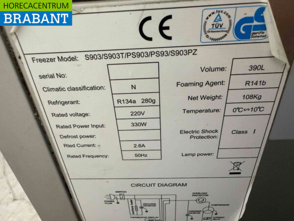 RVS Koelwerkbank Saladette 3 deuren 136 cm 230V Horeca - Afbeelding 6