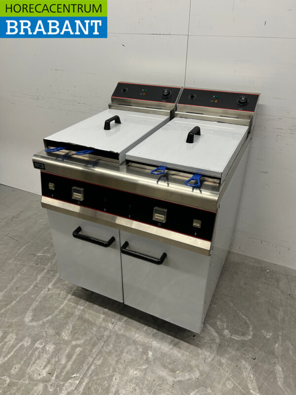 RVS Dubbele Friteuse Frituur 2 x 30 liter 2 x 10 kW 400V Horeca - Afbeelding 2