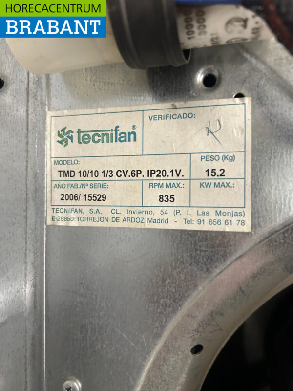 Tecnifan Afzuigmotor Slakkenhuis 4200 m3 230V Horeca - Afbeelding 4