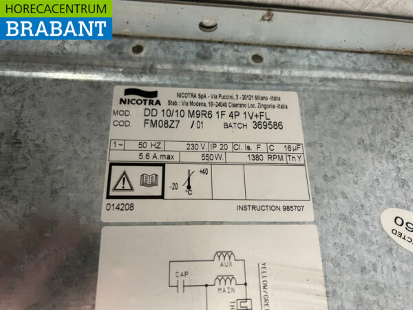 Nicotra Afzuigmotor Slakkenhuis 3250 m3 230V Horeca - Afbeelding 4