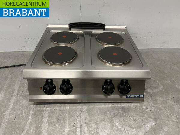 RVS Metos 4 pits elektrisch fornuis kookplaat 80 cm 400V Horeca