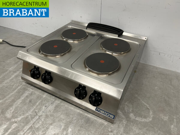 RVS Metos 4 pits elektrisch fornuis kookplaat 80 cm 400V Horeca - Afbeelding 2
