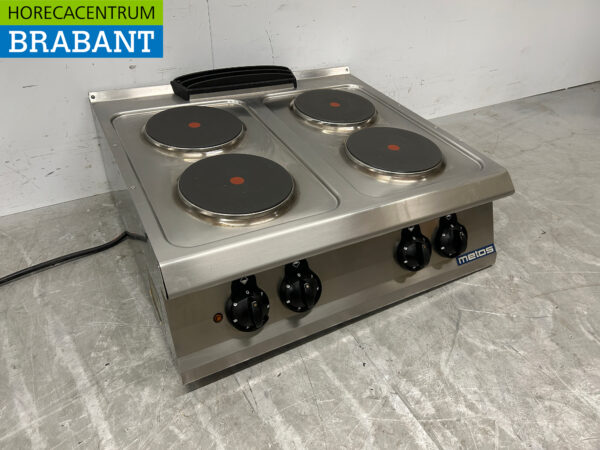 RVS Metos 4 pits elektrisch fornuis kookplaat 80 cm 400V Horeca - Afbeelding 3