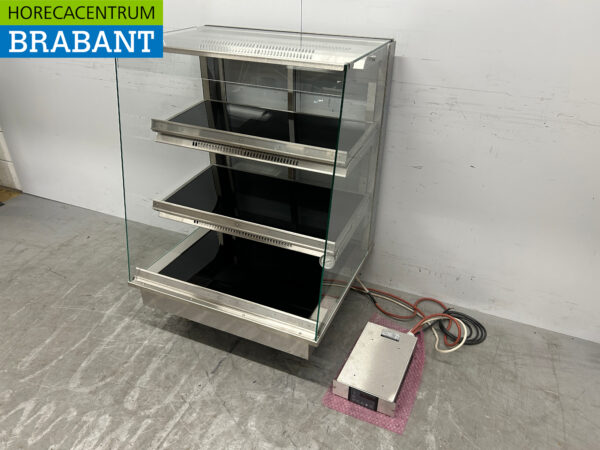 Ubert RVS Warmtevitrine Warmhoudvitrine 80 cm 230V Horeca - Afbeelding 3
