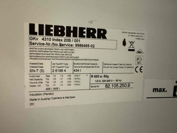 Liebherr GKv 4310 Koelkast Koeling 434 liter 230V Horeca - Afbeelding 5