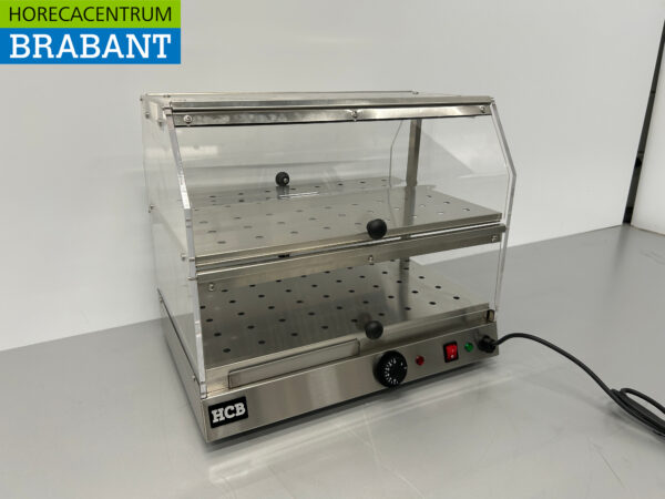 HCB RVS Warmhoudvitrine 4 kleppen 50 cm 230V Horeca - Afbeelding 3