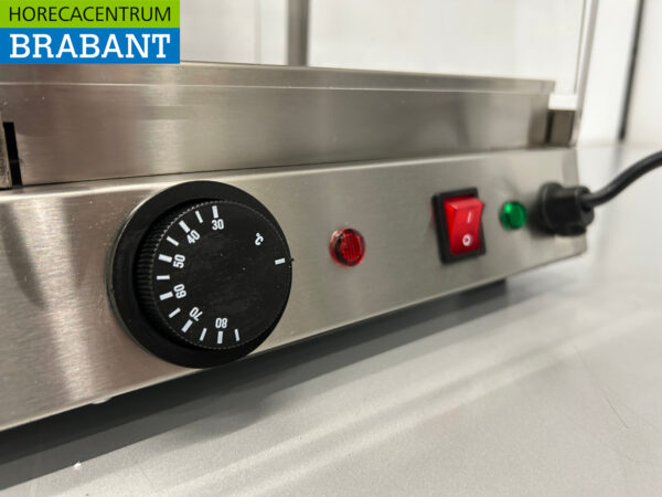 HCB RVS Warmhoudvitrine 4 kleppen 50 cm 230V Horeca - Afbeelding 4