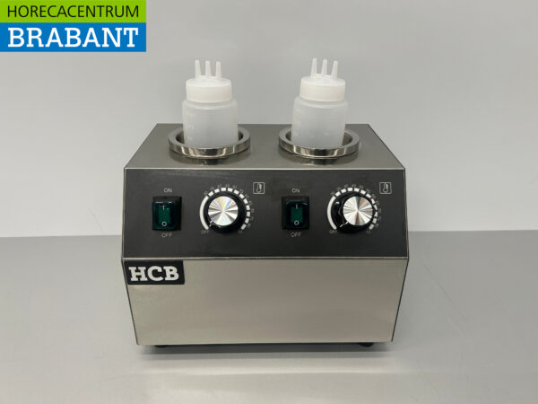 HCB RVS Sauswarmer Flessenwarmer 2 x 950 ml Chocola Kaas Jam Whiskey 230V Horeca