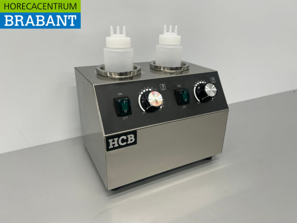 HCB RVS Sauswarmer Flessenwarmer 2 x 950 ml Chocola Kaas Jam Whiskey 230V Horeca - Afbeelding 2