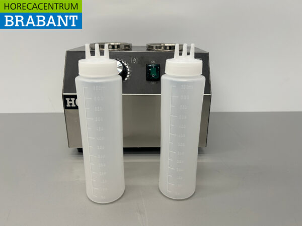 HCB RVS Sauswarmer Flessenwarmer 2 x 950 ml Chocola Kaas Jam Whiskey 230V Horeca - Afbeelding 5