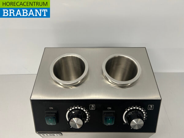 HCB RVS Sauswarmer Flessenwarmer 2 x 950 ml Chocola Kaas Jam Whiskey 230V Horeca - Afbeelding 6