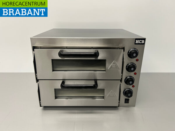 RVS Dubbele Pizzaoven oven 2 x 40 cm steen 230V Horeca