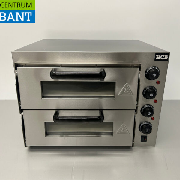 RVS Dubbele Pizzaoven oven 2 x 40 cm steen 230V Horeca