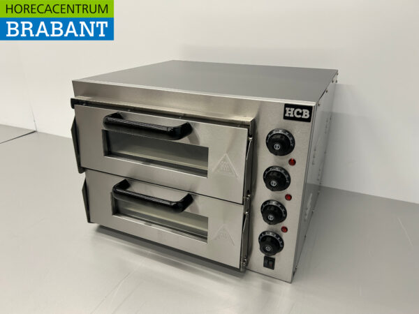 RVS Dubbele Pizzaoven oven 2 x 40 cm steen 230V Horeca - Afbeelding 2
