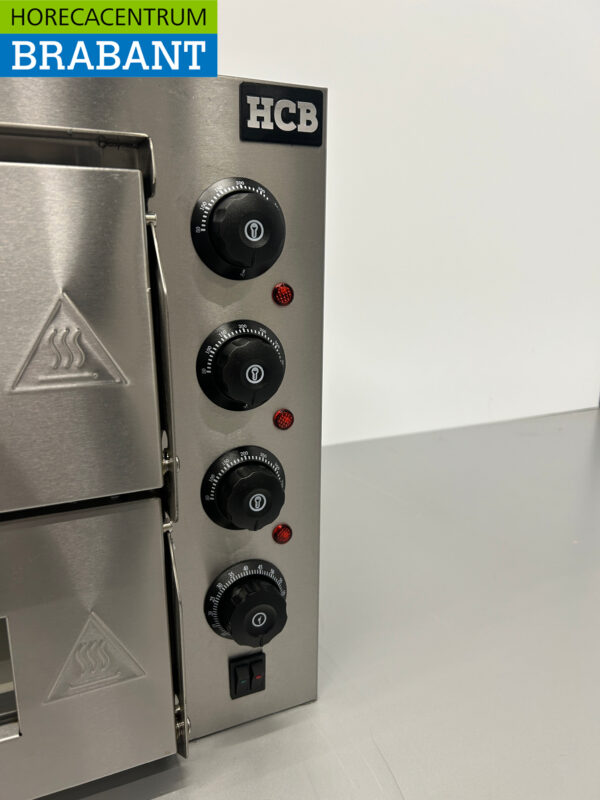 RVS Dubbele Pizzaoven oven 2 x 40 cm steen 230V Horeca - Afbeelding 6