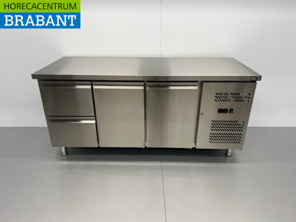 RVS Koelwerkbank 2 deuren en 2 laden 179,5 cm 230V Horeca