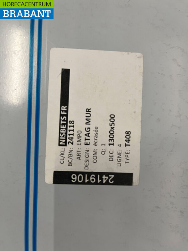 RVS Wandschap schap 130 x 50 cm Horeca - Afbeelding 5