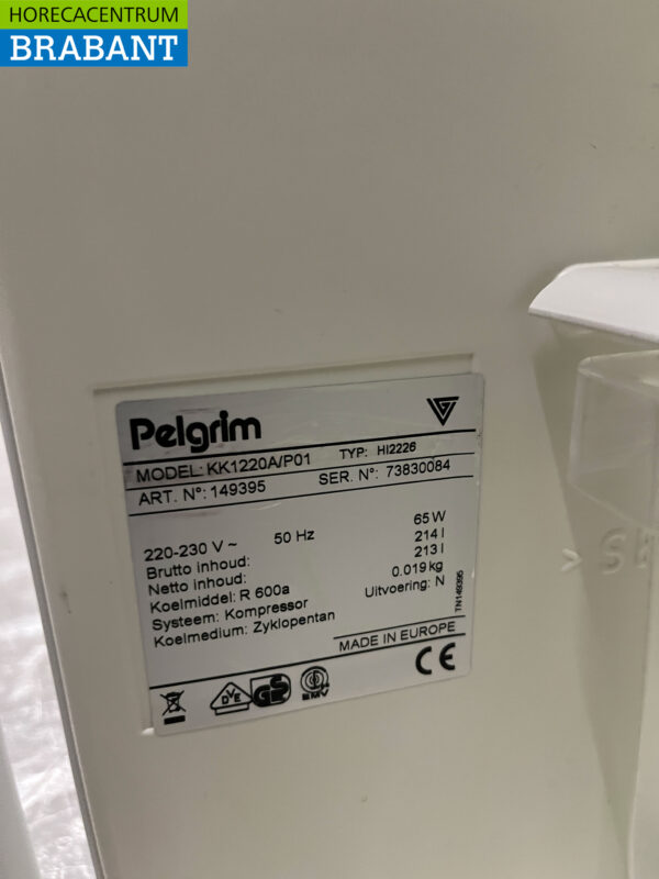 Pelgrim Koelkast Koeling 214 liter 230V Horeca - Afbeelding 5