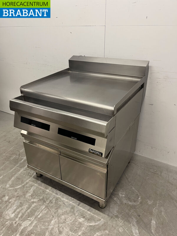 RVS Zernike Flashgrill Bakplaat Glad 2 zones 80 cm 400V Horeca - Afbeelding 2