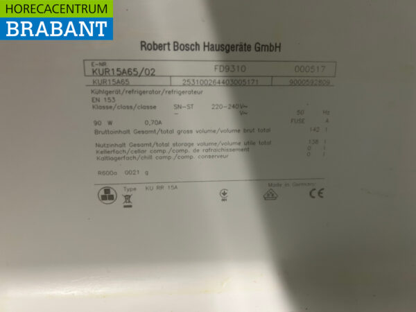 Bosch Koeling Koelkast Inbouw 142 liter 230V Horeca - Afbeelding 5