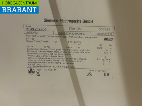 Bosch Koeling Koelkast Inbouw 137 liter 230V Horeca - Afbeelding 5