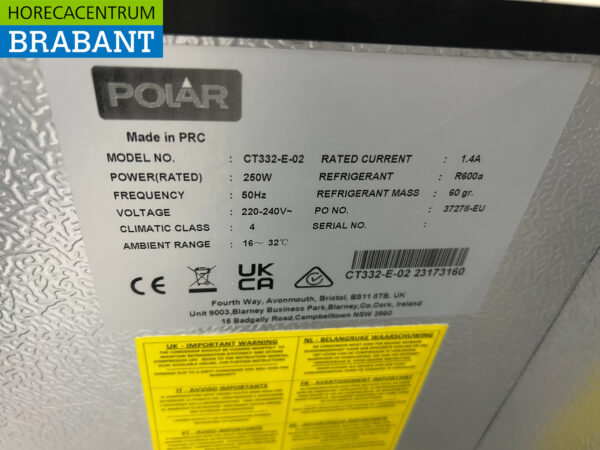 RVS Polar CT332 Flessenkoeler Flessenkoeling Barkoeling Inhoud 517 liter 163,4 cm 230V Horeca - Afbeelding 6